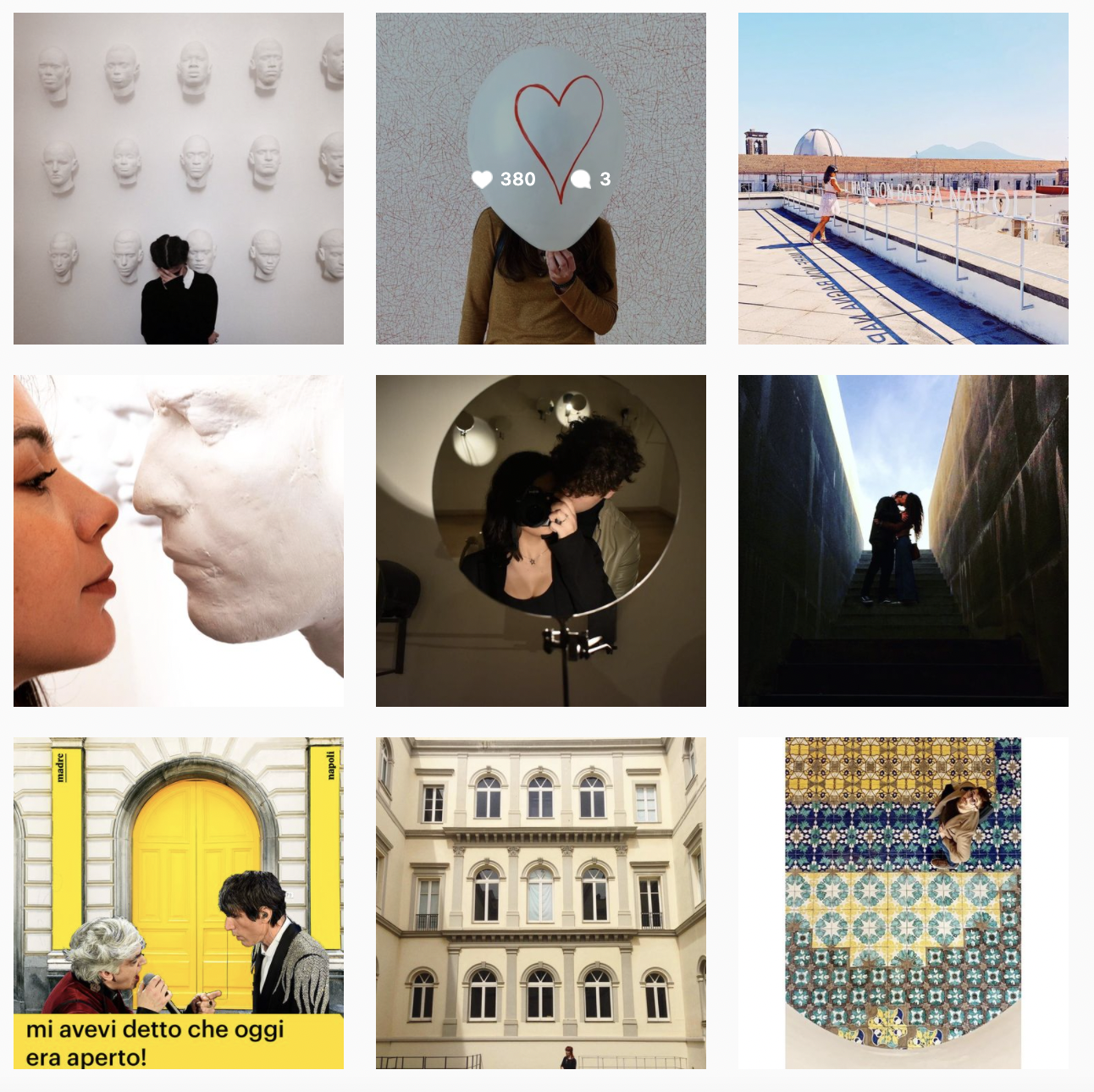 Album collettivo del museo Madre su Instagram